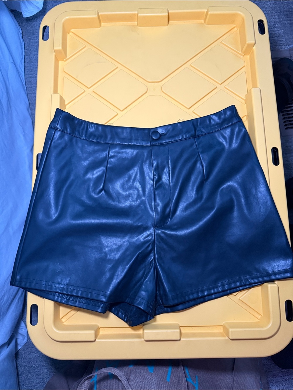 SHEIN Black High Waist Faux Leather Shorts